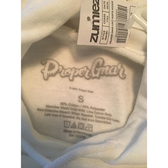 New Zumier Proper Gnar  Women's Size S White Pullover Hoodie Colorful Logo - Picture 7 of 8